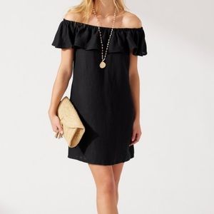 100% Prima Cotton Black Goldie, off the shoulder Sun dress. Like new! Small